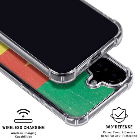 Cameroon Flag Distressed iPhone 16 Plus MagSafe Case